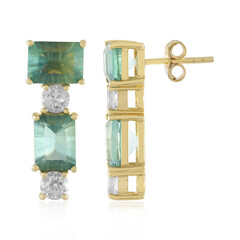Green Fluorite Silver Earrings