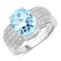 Sky Blue Topaz Silver Ring