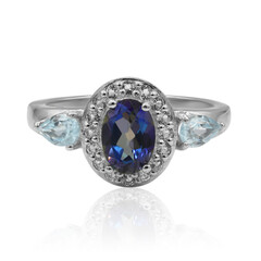 Mystic Blue Topaz Silver Ring