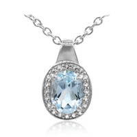 Sky Blue Topaz Silver Necklace