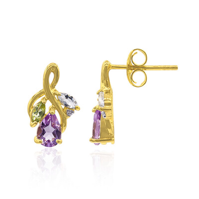 Rose de France Amethyst Silver Earrings