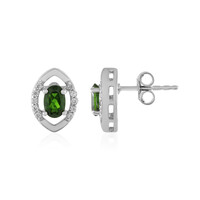 Russian Diopside Silver Earrings