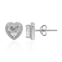 White Topaz Silver Earrings