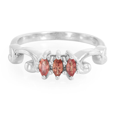 Sunset Ruby Silver Ring