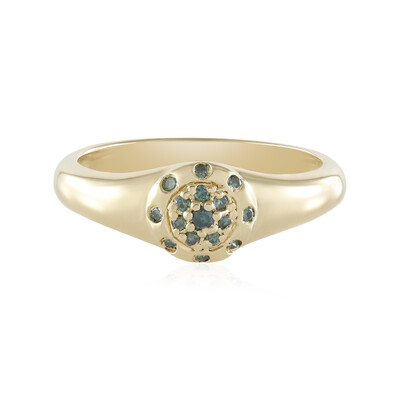 I2 Blue Diamond Silver Ring