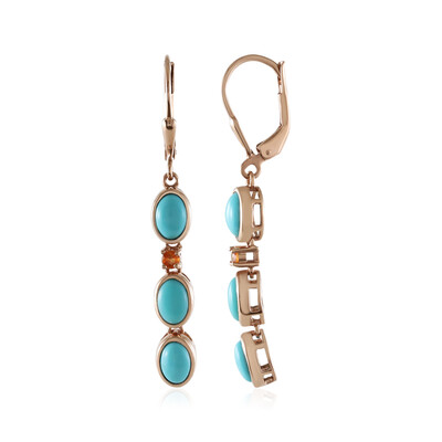 Sleeping Beauty Turquoise Silver Earrings (KM by Juwelo)
