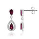 Rhodolite Silver Earrings