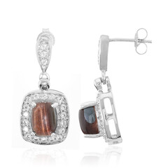 Red Tiger´s Eye Silver Earrings