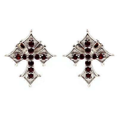 Mozambique Garnet Silver Earrings (Dallas Prince Designs)