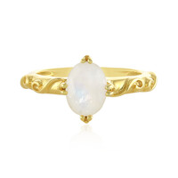 Rainbow Moonstone Silver Ring