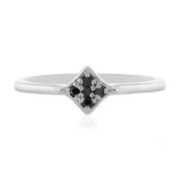 Black Diamond Silver Ring