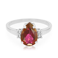 Cherry Topaz Silver Ring