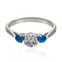 Neon Blue Apatite Silver Ring