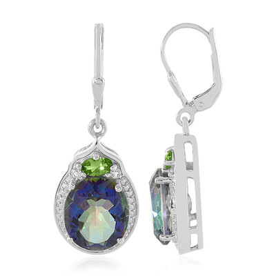 Mystic Blue Quartz Silver Earrings