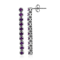 Zambian Amethyst Silver Earrings