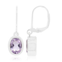 Rose de France Amethyst Silver Earrings
