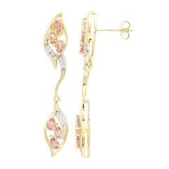 18K Unheated Padparadscha Sapphire Gold Earrings (AMAYANI)