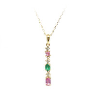 14K Pink Sapphire Gold Necklace (CIRARI)