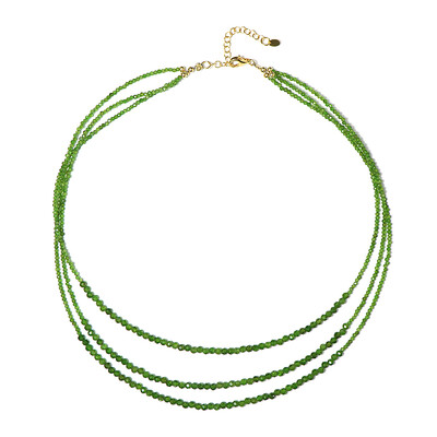 Russian Diopside Silver Necklace (Riya)