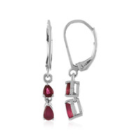 Madagascar Ruby Silver Earrings