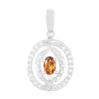 Hessonite Garnet Silver Pendant