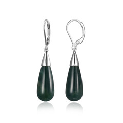 Moss Agate Silver Earrings