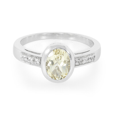 Yellow Beryl Silver Ring