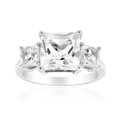 White Topaz Silver Ring