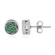 Russian Emerald Silver Earrings