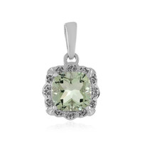 Green Amethyst Silver Pendant