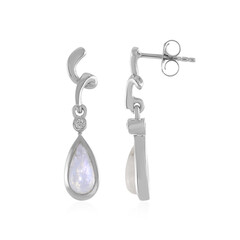 Rainbow Moonstone Silver Earrings