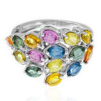 Fancy Sapphire Silver Ring