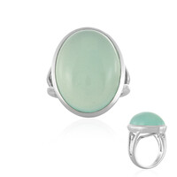 Aqua Chalcedony Silver Ring