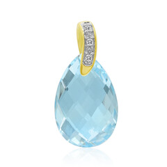 9K Sky Blue Topaz Gold Pendant