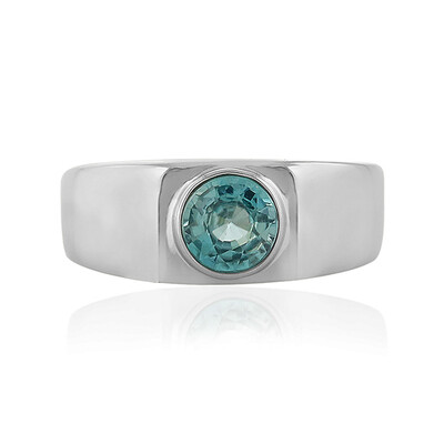 Blue Zircon Silver Ring