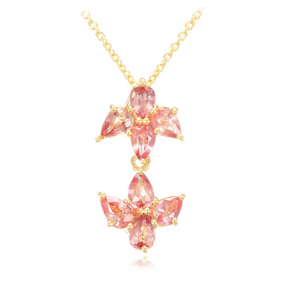 18K Unheated Padparadscha Sapphire Gold Necklace (AMAYANI)