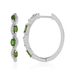 Russian Diopside Silver Earrings