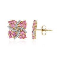 9K Pink Sapphire Gold Earrings (Adela Gold)