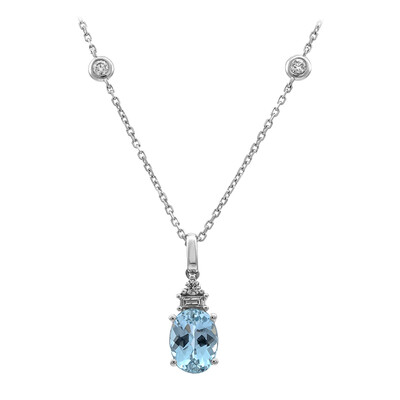 14K AAA Brazilian Aquamarine Gold Necklace