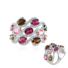 Fancy Tourmaline Silver Ring