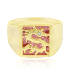 Red Jade Silver Ring