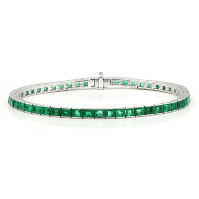 18K AAA Zambian Emerald Gold Bracelet (Estée Collection)