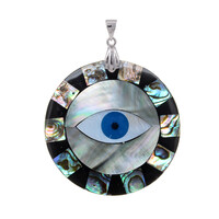 Mixed Gemstones Silver Pendant