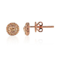 14K SI1 Argyle Rose De France Diamond Gold Earrings