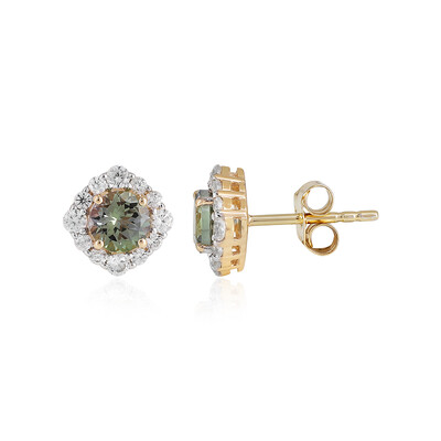 9K Green Tanzanite Gold Earrings