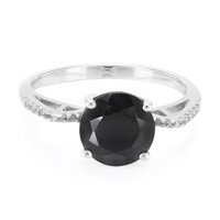 Black Spinel Silver Ring