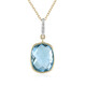 9K Swiss Blue Topaz Gold Necklace