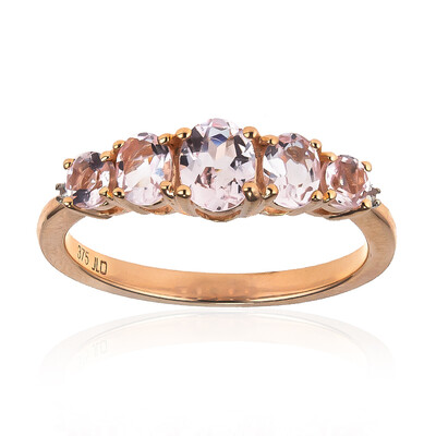 9K Unheated Pink Beryl Gold Ring