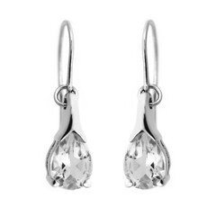 White Quartz Silver Earrings