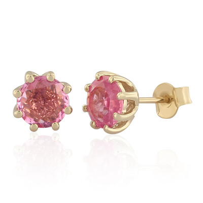 9K Madagascar Pink Sapphire Gold Earrings (de Melo)